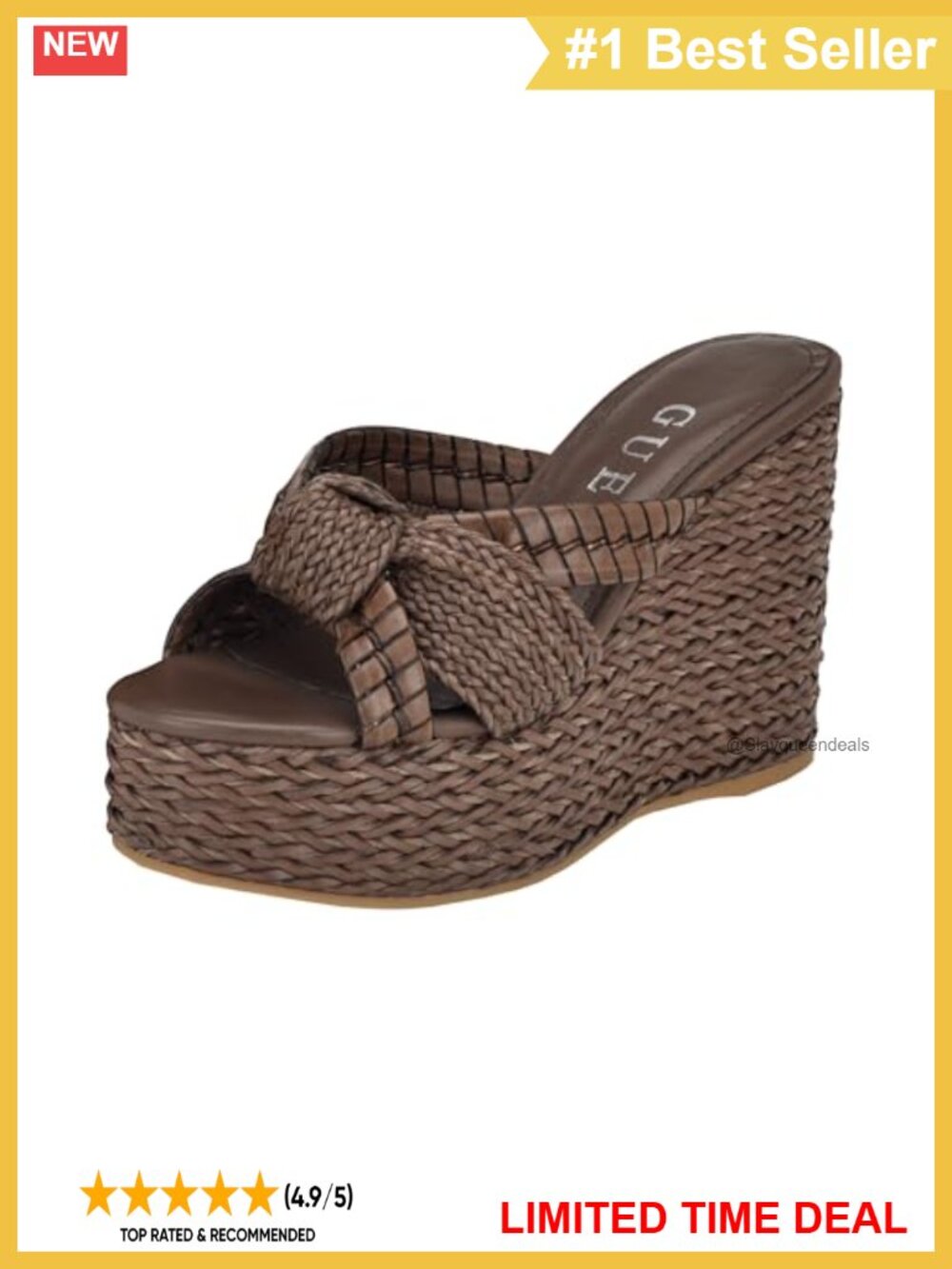 EVEH Women's Platform Wedge Sandals Slip On Open Toe